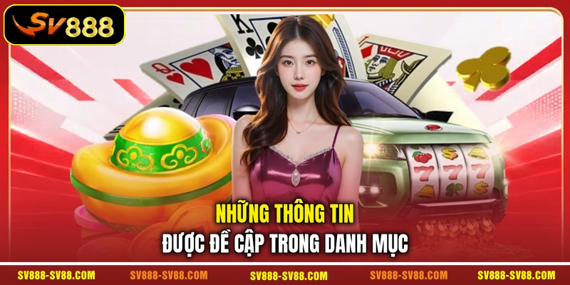 Những thông tin được đề cập trong danh mục